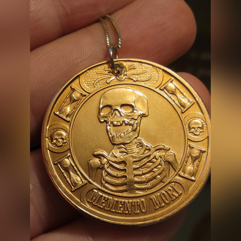 Memento Mori 1oz .999 Copper Pendant / Amulet - New - Skull